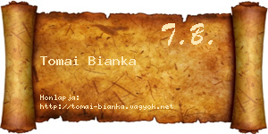 Tomai Bianka névjegykártya